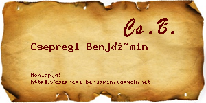Csepregi Benjámin névjegykártya